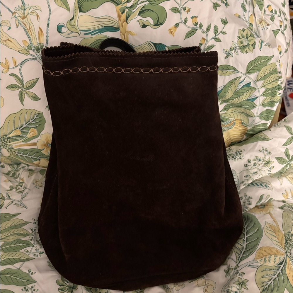 Brown Suede Backpack